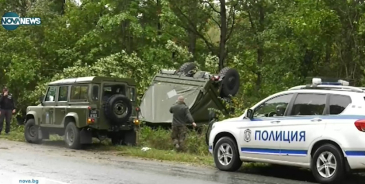 Катастрофа своенен автомобил на НАТО Тази сутрин камионът се преобърнал на
