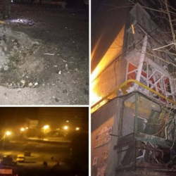 Жилищен блок в град Макеевка в Донецка област е бил