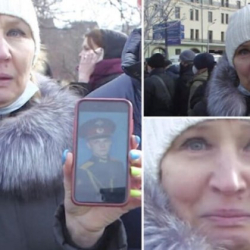 По време на един от протестите срещу войната в Москва