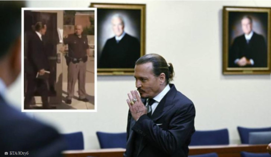 Български полицай пази холивудската звезда Джони Деп в съда докато