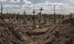 Общ гроб е открит в град Изюм който украинските сили