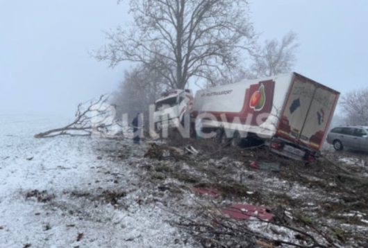 ТИР е катастрофирал на натоварения път между Враца и Оряхово
