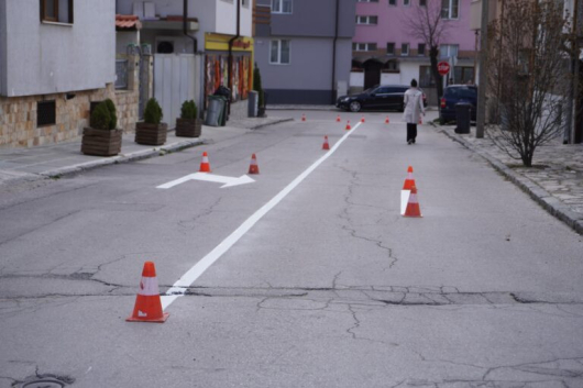 Община Разлог положи нова пътна маркировка на улица Георги С