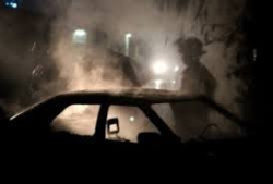 Джип Тойота пламна тази нощ в Благоевград колата е собственост на