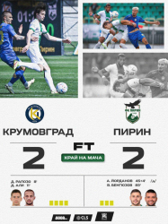 Пирин Благоевград записа четвърти пореден мач без поражение в Първа