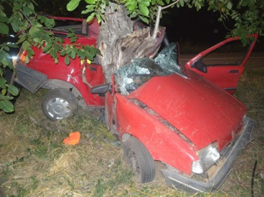 При удара реното се усукало край дървото, пътничка загина на място, шофьорът живя няколко часа и почина