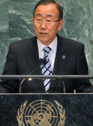 Генералният секретар на ООН Бан Ки-мун е взел решение да оттегли поканата. Сн.: EPA/БГНЕС