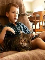 Джереми и котката Тара. Сн.: YouTube