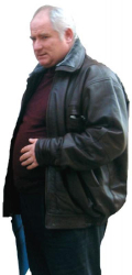 М. Биков с купеното от НДК кожено яке, което му донесе куп неприятности