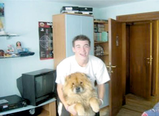 Похитеният Румен Гунински с кучето си