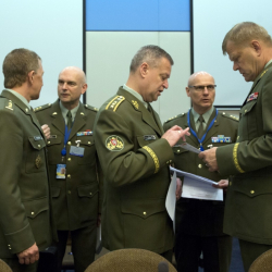 Момент от заседанието на военните шефове от НАТО в Брюксел. Сн.: БТА