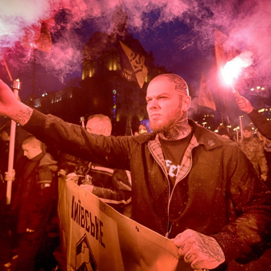 Факелно шествие на националисти в Киев. Сн.: БТА