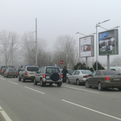 Протест за магистрала Видин - София и тунел под Петрохан. Сн.: БТА