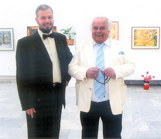 Г. Стойчев и М. Душков на откриването на последната си съвместна изложба