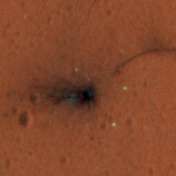 Снимка на НАСА показва фрагменти на разбилия се на Марс ”Скиапарели”. Сн.: Официален сайт