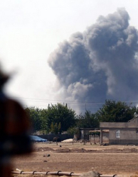 8 въздушни удара са нанесени по цели на ”Ислямска държава” в Кобане. Сн.: EPA/БГНЕС