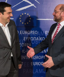 Всякакъв едностранен подход във външната политика няма да помогне на Ципрас, ще му каже Мартин Шулц (Снимка архив). Сн.: EPA/БГНЕС
