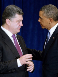 Барак Обама и Петро Порошенко са призовали сепаратистите да спазват плана за прекратяване на огъня (Снимка архив). Сн.: EPA/БГНЕС