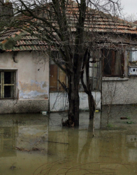 Тунджа наводни къщи и земеделски площи в Елхово. Сн.: БТА